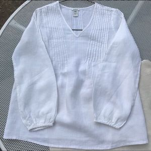 Sundance 100% Linen long sleeve pin tucked shirt
